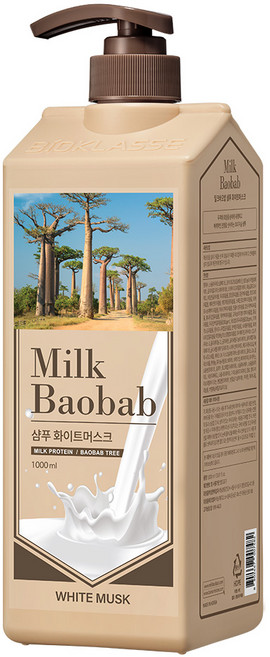 밀크바오밥 샴푸 화이트머스크향, 1L, 1개