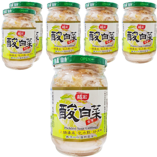 龍宏 酸白菜, 370g, 6罐