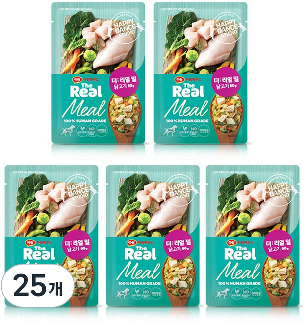 하림펫푸드 전연령 강아지 더리얼 밀 냉동 화식사료, 닭, 60g, 25개