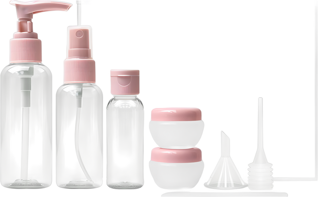 旅行收納分裝瓶套裝6件組, 藕粉色, 1組