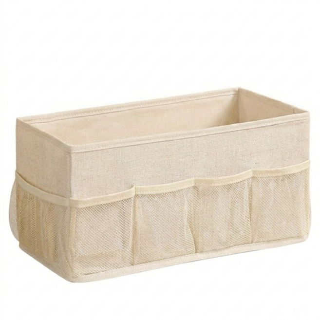 훈스픽 메쉬형 다용도 옷장 데스크 정리함, 베이지, 1개