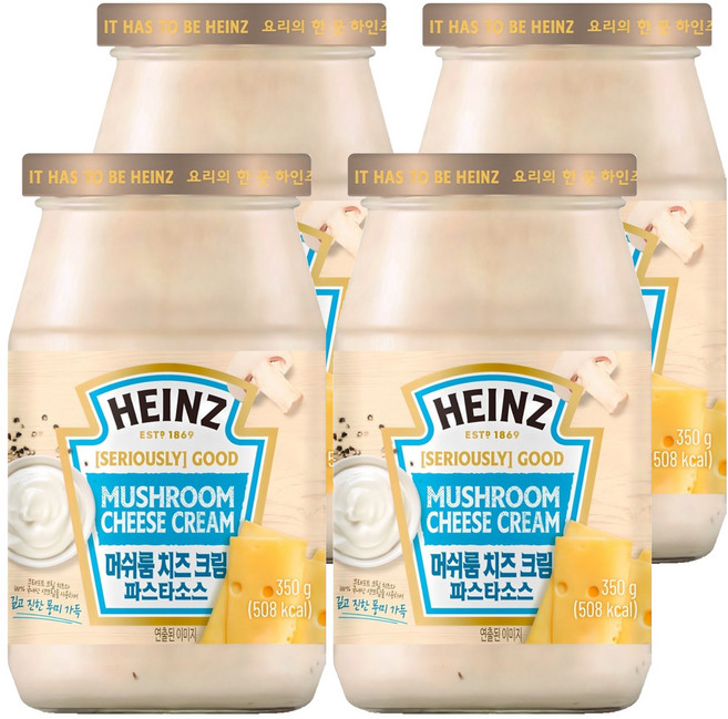 하인즈 머쉬룸 치즈 크림 파스타 소스, 350g, 4개