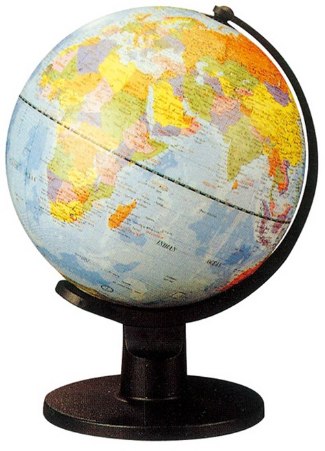 FUN GLOBE 藍色海洋行政地球儀 10吋 塑膠底座, 藍色