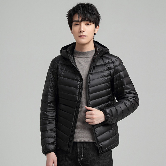 Elsso 登山 露營 釣魚 辦公室 冬季 輕量 連帽 短版 羽絨 夾克