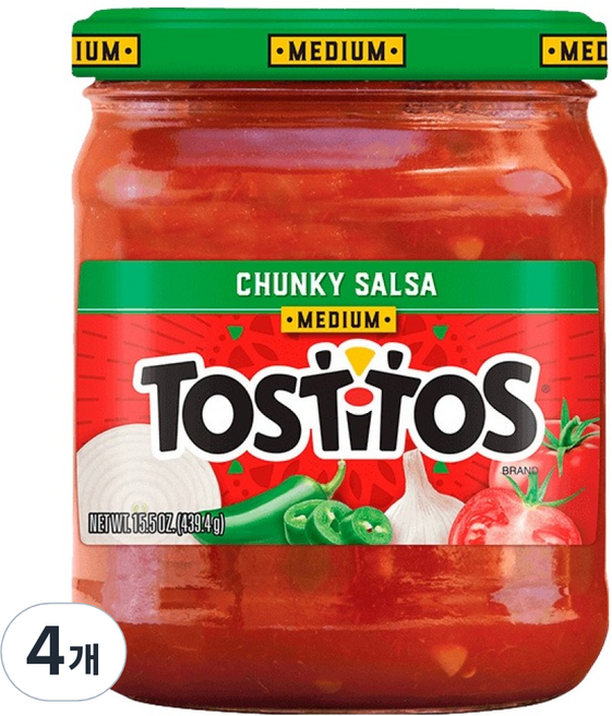 토스티토스 미디움 살사소스, 439.4g, 4개