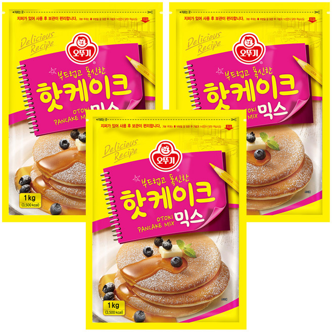 오뚜기 핫케이크 믹스, 1kg, 3개