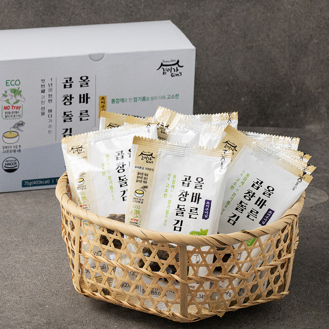 김이가 올바른 조미구이 곱창돌김, 5g, 15개입, 1개