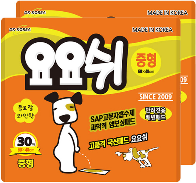 요요쉬 애견 배변패드 플로랄와인향, 30개입, 2개