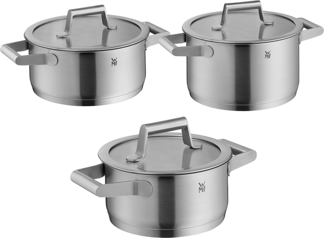 WMF 인덕션 컴포트라인 낮은 양수냄비 20cm + 낮은 양수냄비 16cm + 높은 양수냄비 20cm, 실버, 1세트