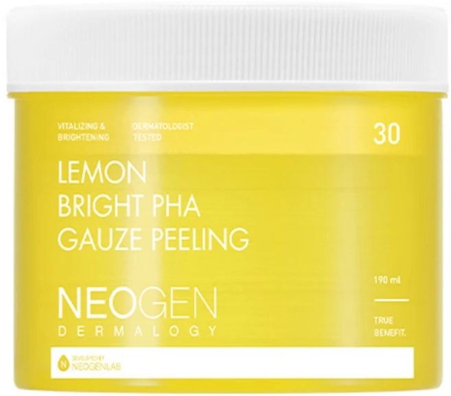 네오젠 레몬 브라이트 파하 거즈 필링패드 190ml, 30매입, 1개 - 쿠팡