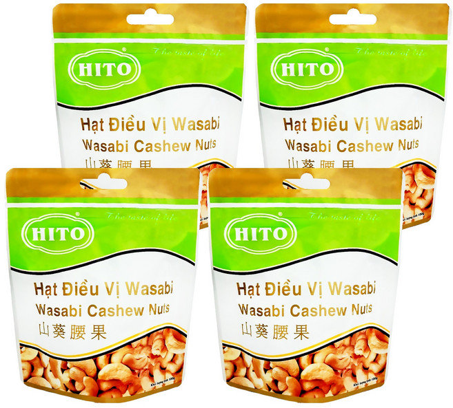 HITO 山葵腰果 口感酥脆 粒粒飽滿, 100g, 4包
