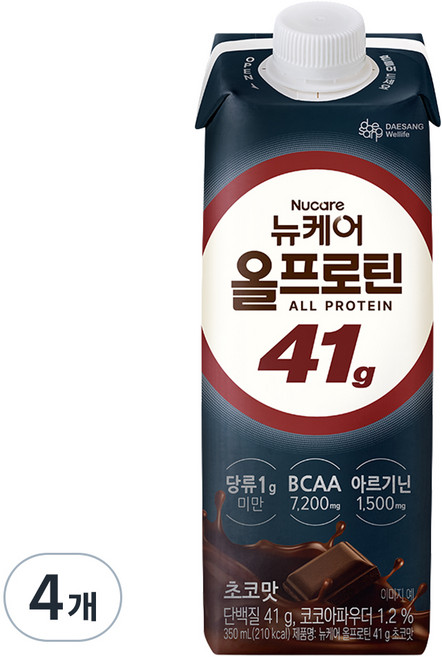 뉴케어 올프로틴 41g 초코맛, 350ml, 4개