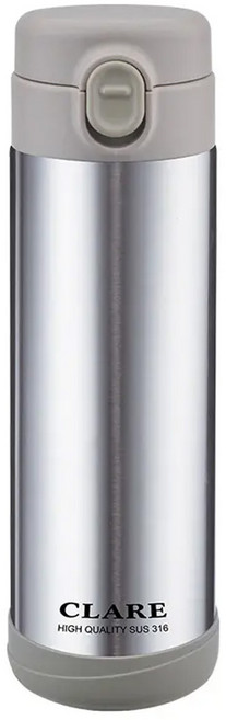 CLARE 316不鏽鋼陶瓷彈跳保溫杯, 銀色, 500ml, 1個