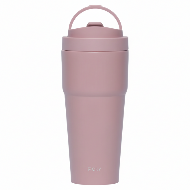 WOKY 沃廚 台灣公司貨 渾圓杯, 黛粉色, 770ml, 1個