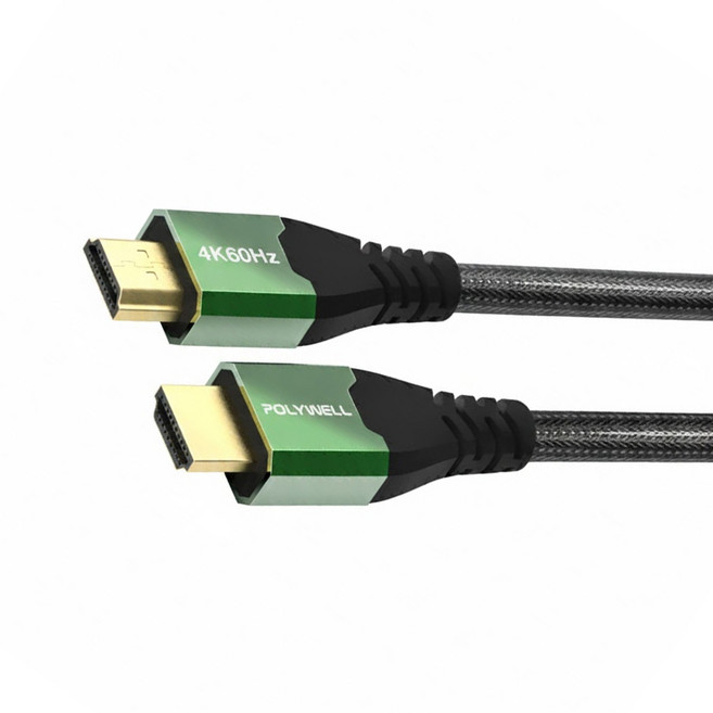 POLYWELL 寶利威爾 HDMI 2.0影音傳輸線 鋁合金 PW15-W60-V050 綠色, 1條, 5m