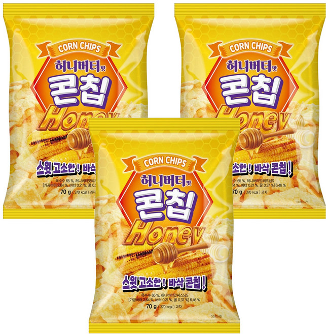 콘칩 허니버터맛, 70g, 3개