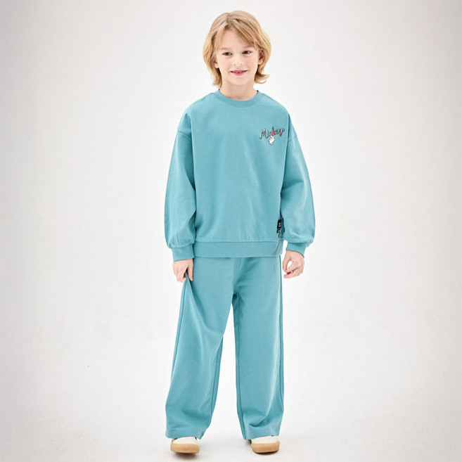 젤리스푼 아동용 디즈니 미키마우스 카툰 맨투맨 상의 + 하의 세트