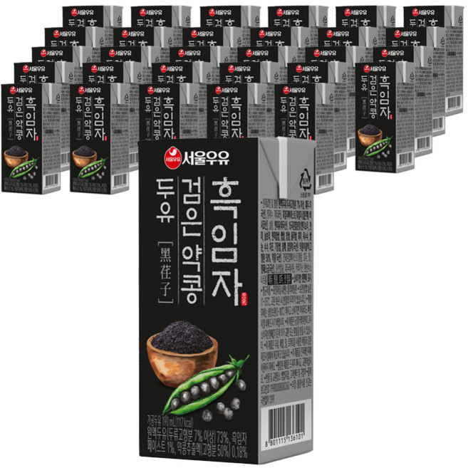 서울우유 흑임자 검은 약콩 두유, 190ml, 80개