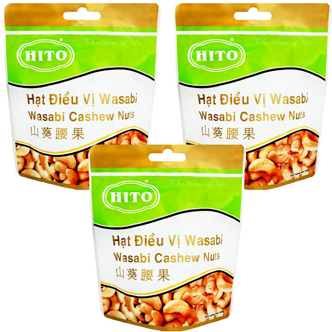 HITO 山葵腰果 口感酥脆 粒粒飽滿, 100g, 3包
