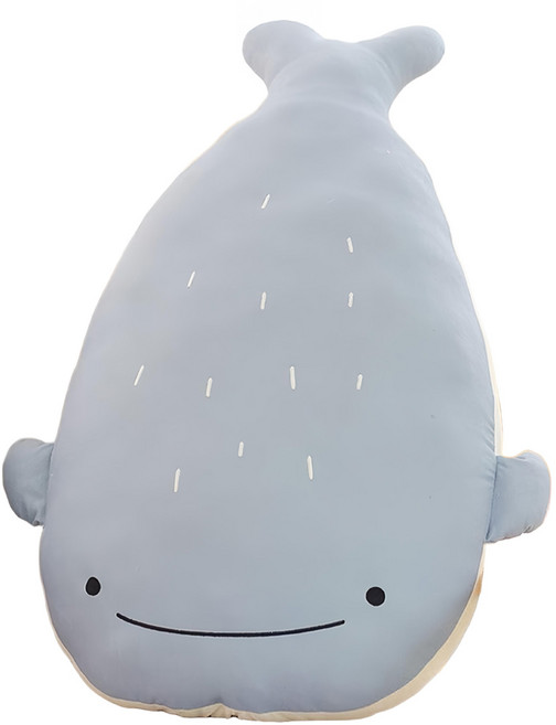 西格傢飾 北歐清新系列 安撫抱枕, 胖胖魚 灰色