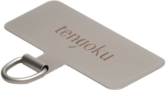 tengoku 天閤堀 超薄不鏽鋼手機掛繩夾片 0.2mm, 銀色, 1個