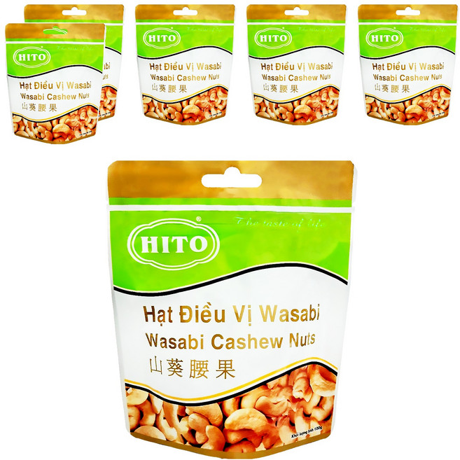 HITO 山葵腰果 口感酥脆 粒粒飽滿, 100g, 6包