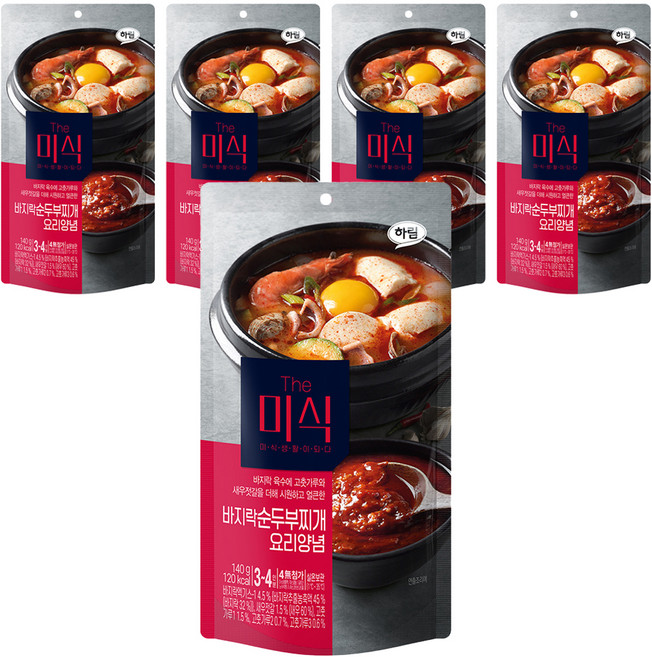 더미식 바지락 순두부찌개 양념, 140g, 5개