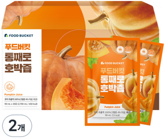 푸드버킷 통째로 호박즙, 2.7L, 2박스