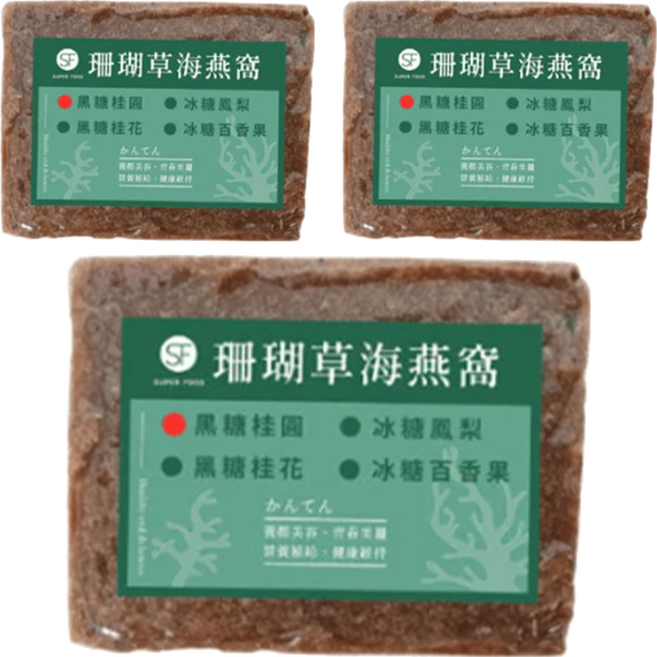 SUPER FOOD 珊瑚草海燕窩 黑糖桂圓, 300g, 3個, 1入