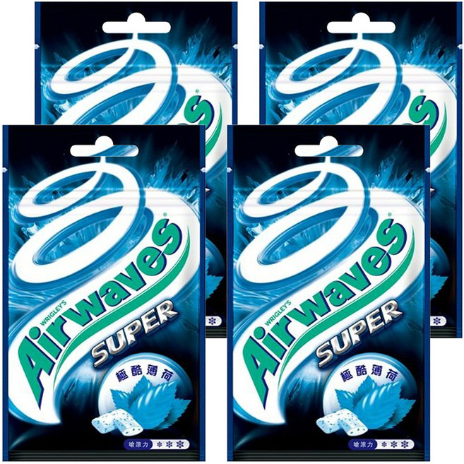Airwaves Super 極酷嗆涼無糖口香糖 極酷薄荷口味, 28g, 4包