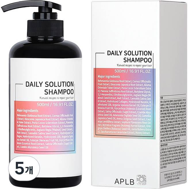 APLB 데일리 솔루션 샴푸, 500ml, 5개
