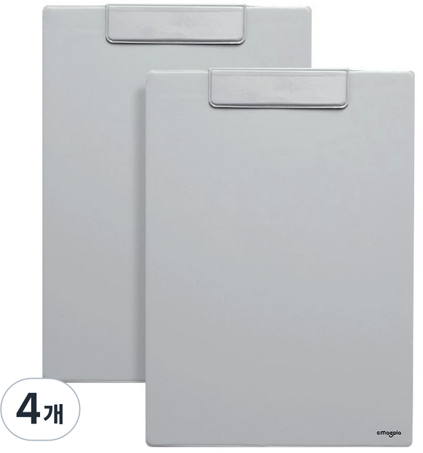 마그피아 마그랑 차트 자석 클립보드 A4, 그레이, 4개