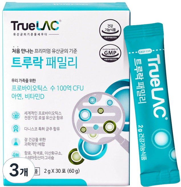 트루락 패밀리 유산균 30p, 60g, 3개