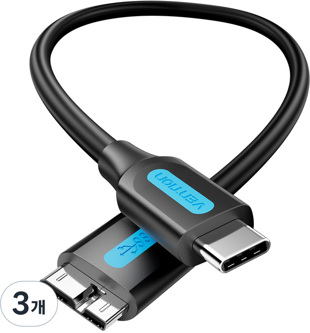 벤션 C 타입 to USB 3.0 마이크로 B 고속 케이블 CQA, 3개, 0.5m