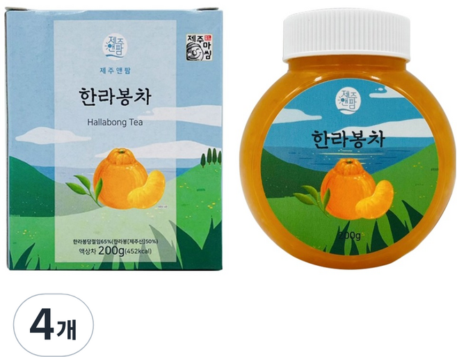 제주앤팜 한라봉차, 200g, 4개, 1개입