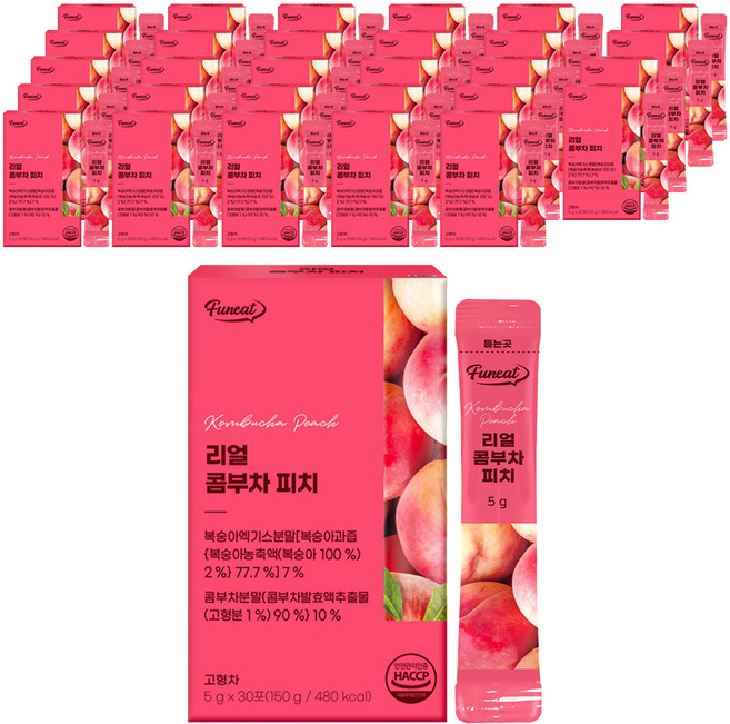 퍼니트 리얼 콤부차 피치맛, 150g, 30개