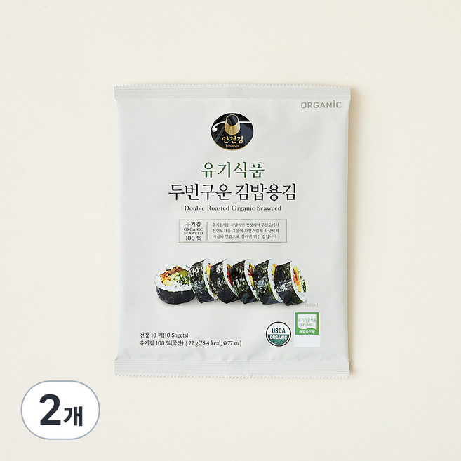 만전김 유기식품 구운 김밥김 10매, 22g, 2개