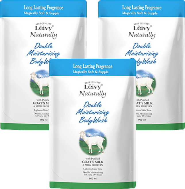 레이비 산양유 바디워시 리필, 900ml, 3개