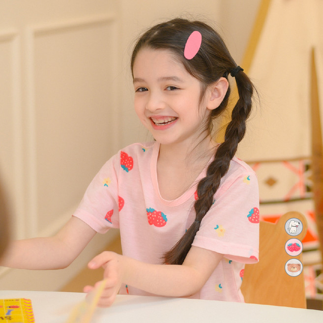 보누맘 아동용 냉감 5부 인견싱글 실내복 상하 세트