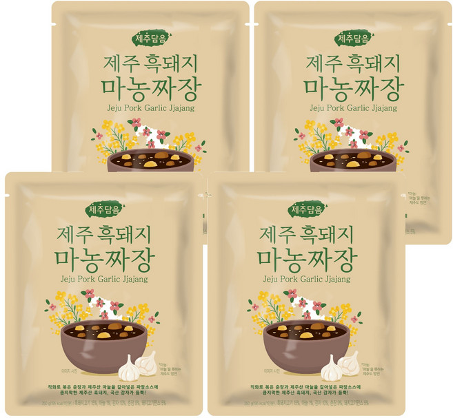 오뚜기 제주담음 제주 흑돼지 마농짜장, 250g, 4개