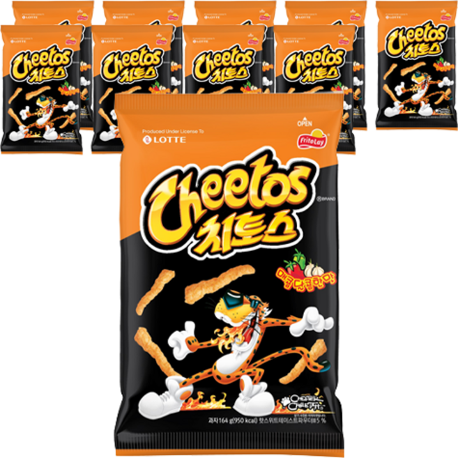 롯데제과 치토스 매콤달콤한맛, 164g, 10개