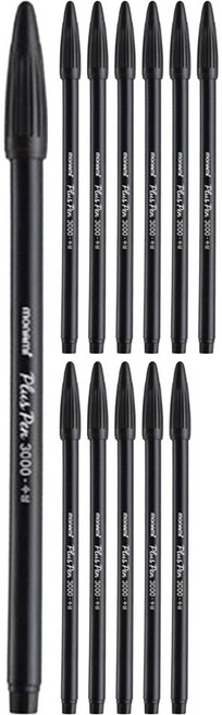 모나미 플러스펜 3000 DZ 0.4mm 12p, 흑색, 1개