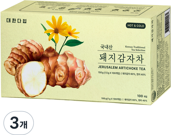 DaehanDaup 菊芋茶, 3個, 100入, 1g