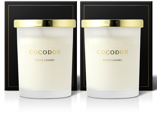 코코도르 소이캔들 미디움자, 프렌치라벤더, 220g, 2개