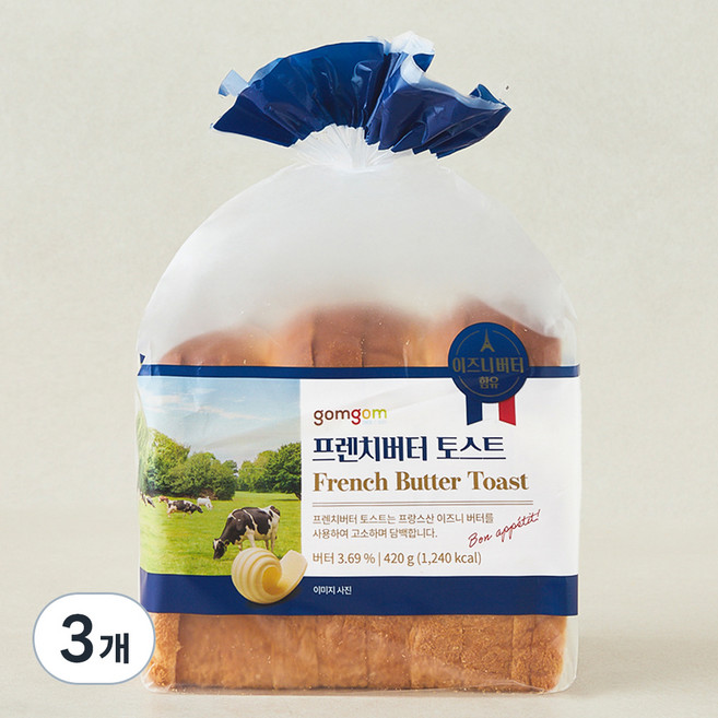 곰곰 프렌치버터 토스트, 420g, 1개입, 3개
