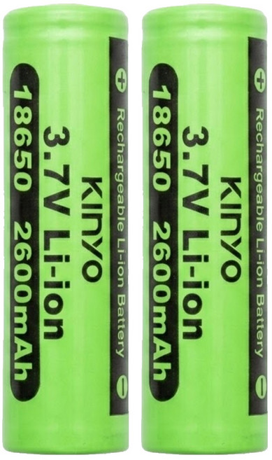 Kinyo 18650鋰電池3.7v, 1入, 2個, CB-26
