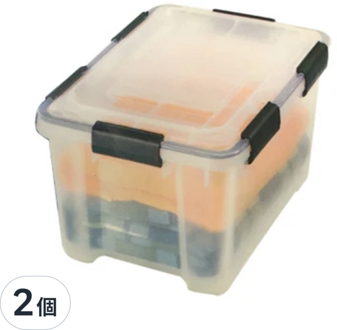 KEYWAY 聯府 Fine防潮整理箱 附輪 20L, 2個, 透明色