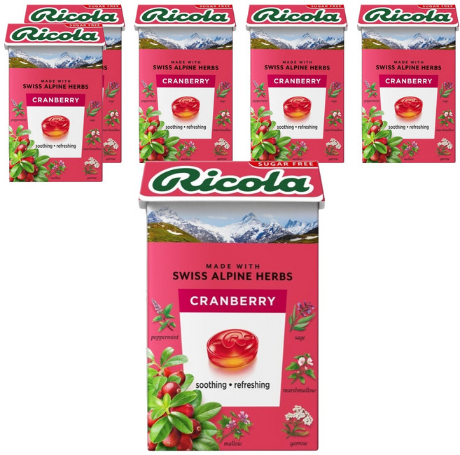 Ricola 利口樂 瑞士蔓越莓草本糖果, 40g, 6個