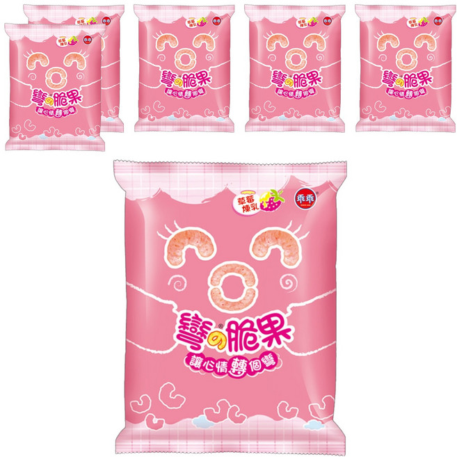 乖乖 玉米脆果 彎的脆果 草莓煉乳, 40g, 6包