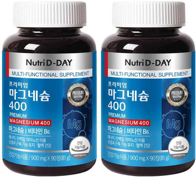 뉴트리디데이 프리미엄 마그네슘 400, 90정, 2개